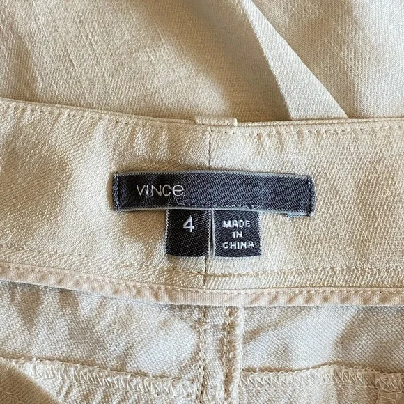 VINCE Ivory Linen Blend Cargo Jogger Trouser Pants - Picture 5 of 9